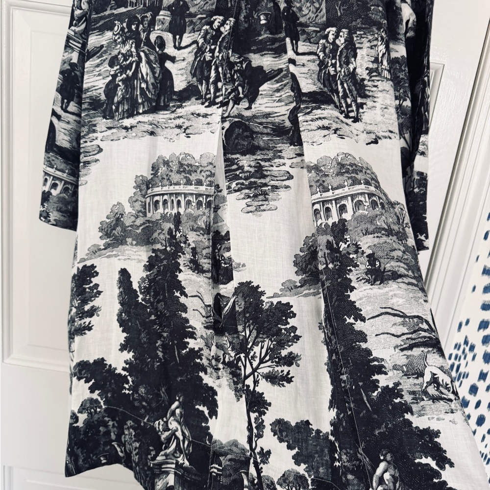 COS Black and White Scenic Print Midi Dress - Picture 6 of 7